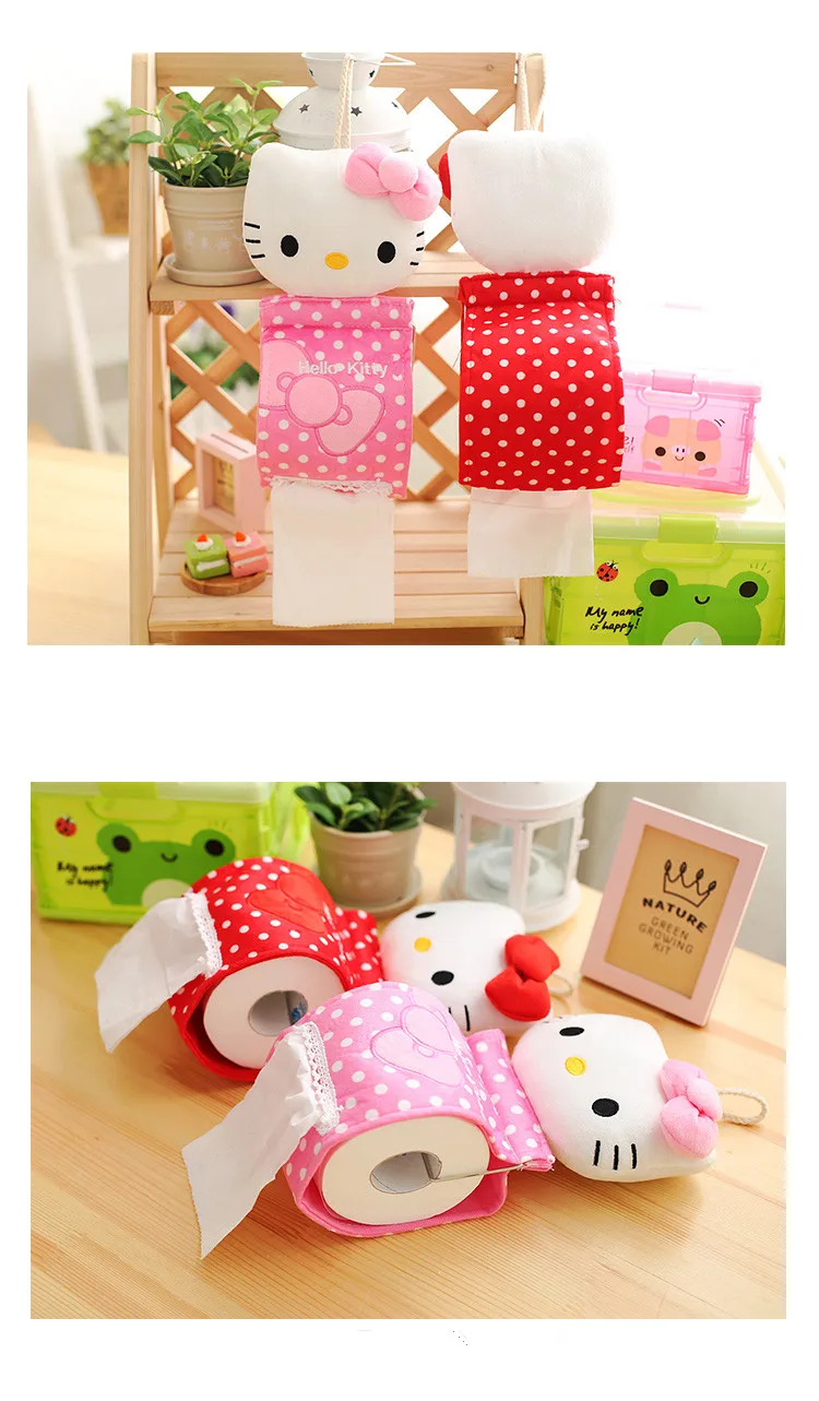 Cartoon Hello Kitty Bathroom Tissue Hanging Storage Bag Cartoon Hello Kitty Bathroom Tissue Hanging Storage Bag