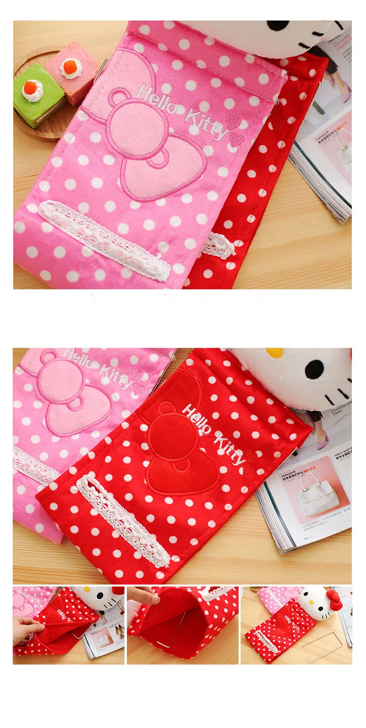 Cartoon Hello Kitty Bathroom Tissue Hanging Storage Bag Cartoon Hello Kitty Bathroom Tissue Hanging Storage Bag