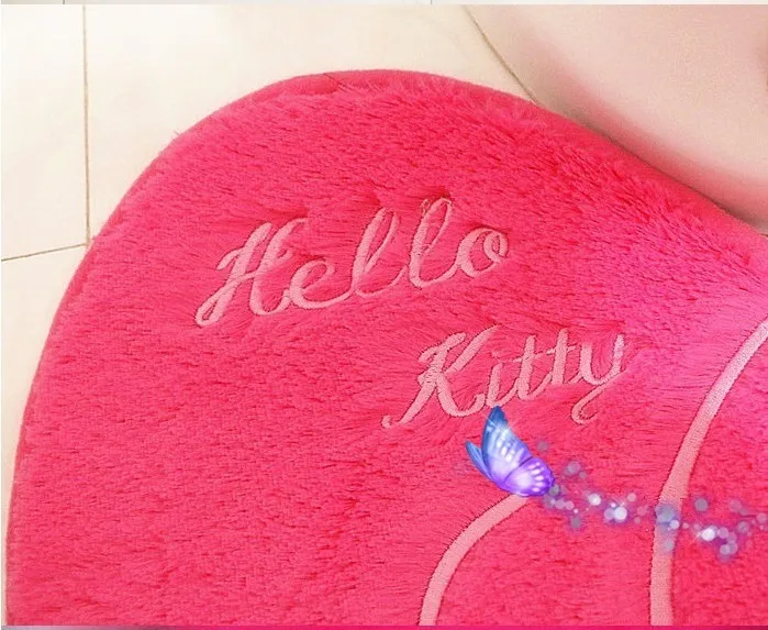Cartoon Style Hello Kitty Pink Soft Bathroom Carpet Set Cartoon Style Hello Kitty Pink Soft Bathroom Carpet Set