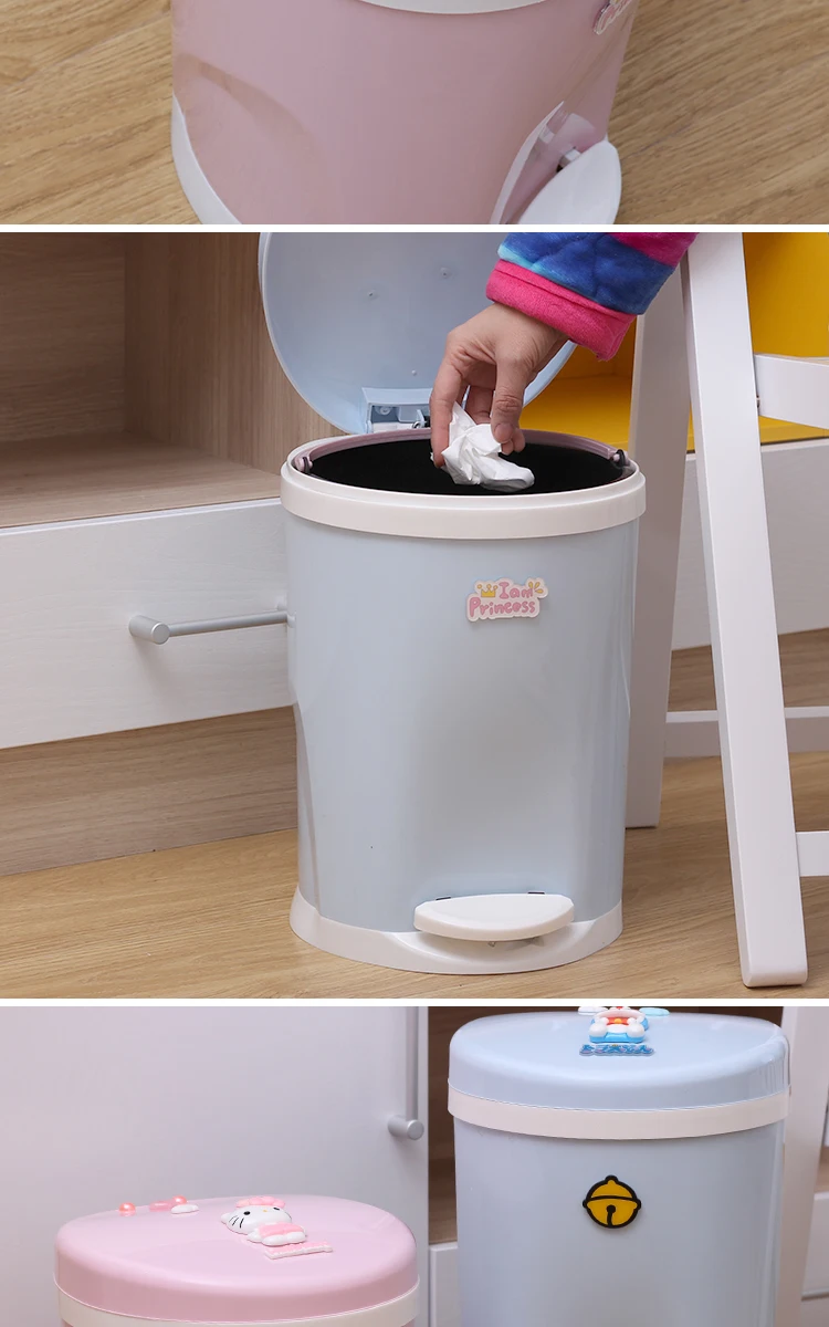 Cartoon Hello Kitty Pedal Trash Can