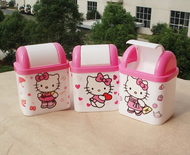 Hello Kitty Cartoon Table Tissue Storage Bucket