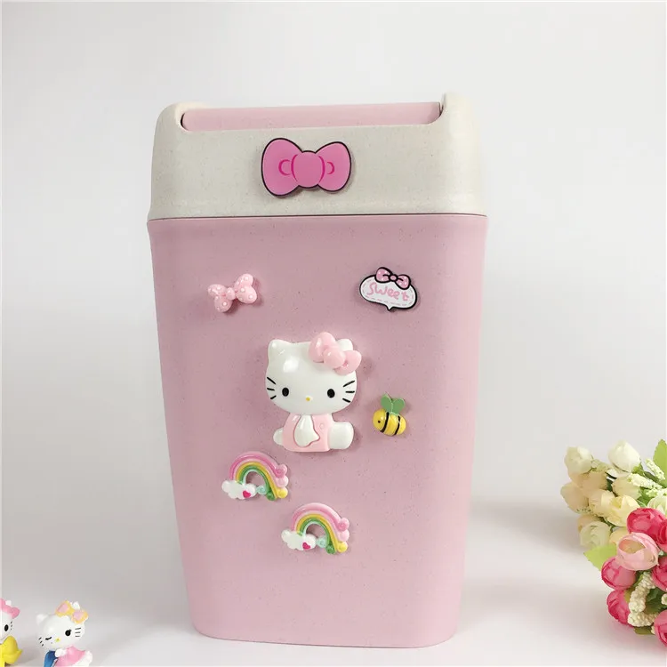 Hello Kitty Jingle Cat Bathroom Rolling Cover Trash Bin