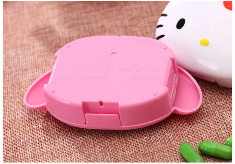 Cartoon Hello Kitty And My Melody Design Portable Pill Medicine Box