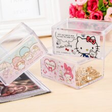 Cartoon Hello Kitty Compartment Transparent Storage Box Cartoon Hello Kitty Compartment Transparent Storage Box