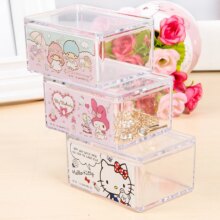 Cartoon Hello Kitty Compartment Transparent Storage Box Cartoon Hello Kitty Compartment Transparent Storage Box