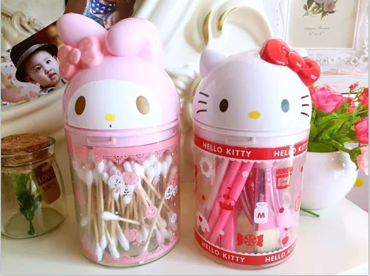 Hello Kitty Cotton Swab And Cosmetic Organizer