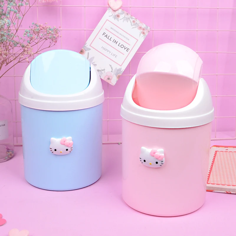 Hello Kitty Pattern Bedroom Plastic Dustbin Hello Kitty Pattern Bedroom Plastic Dustbin