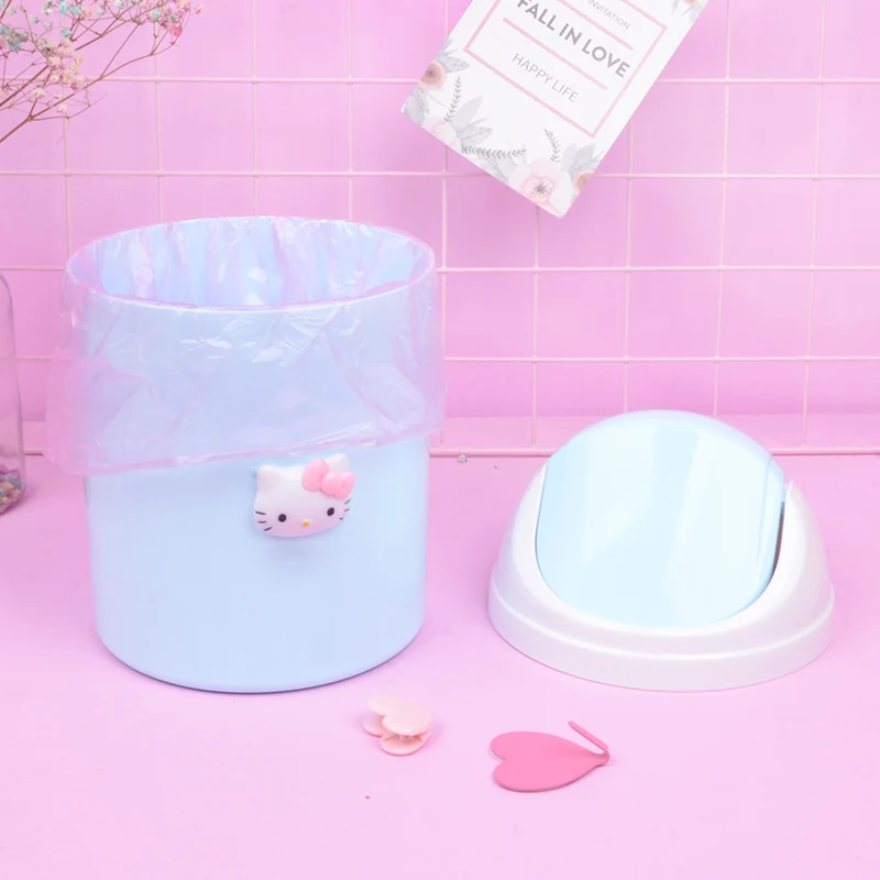 Hello Kitty Pattern Bedroom Plastic Dustbin Hello Kitty Pattern Bedroom Plastic Dustbin