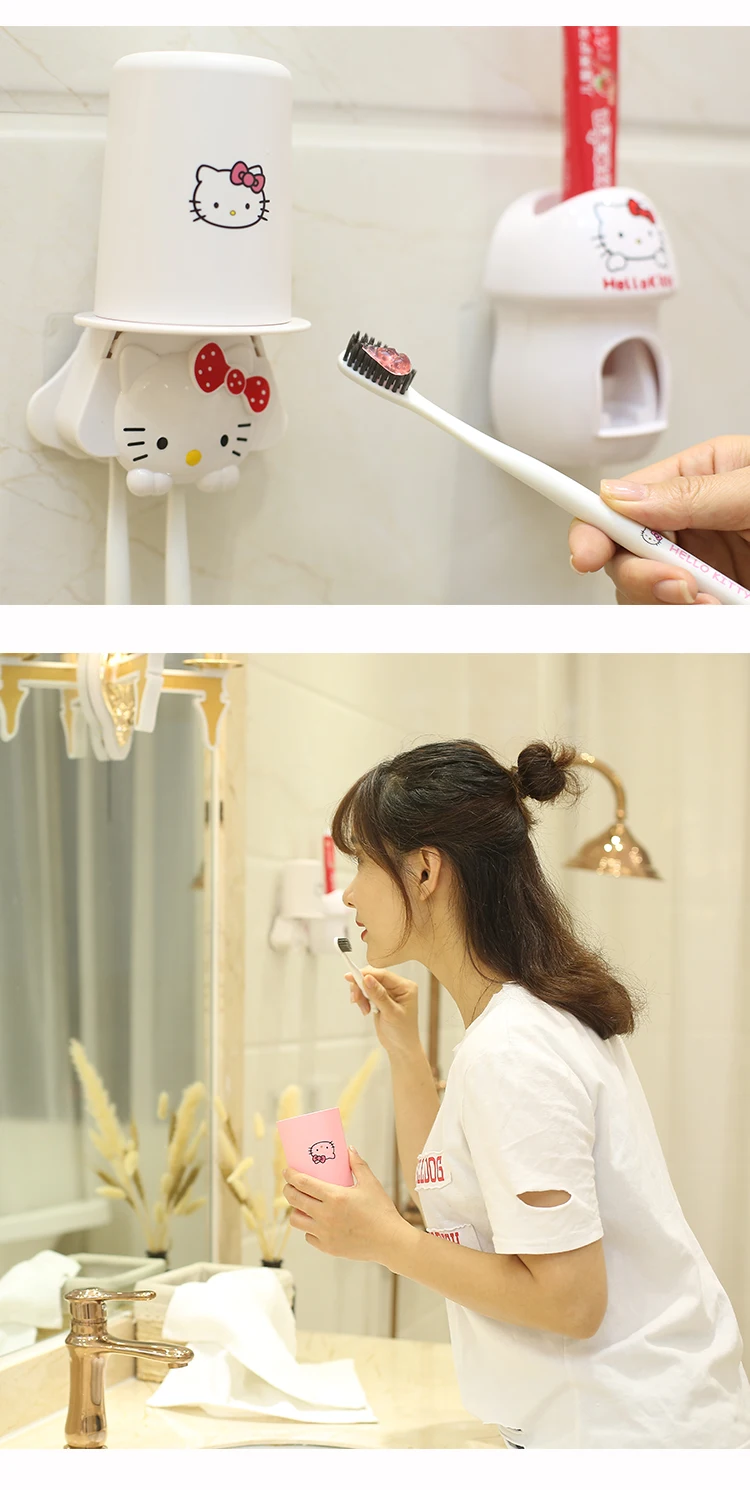Hello Kitty Cartoon Mouthwash Toothbrush Set