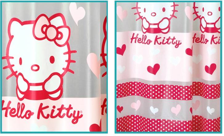 Cartoon Hello Kitty Bathroom Waterproof Shower Curtain