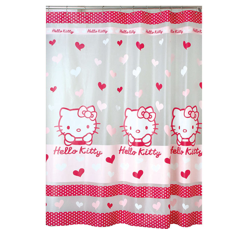 Cartoon Hello Kitty Bathroom Waterproof Shower Curtain