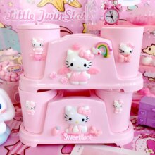 Cat Cartoon Hello Kitty Couple Toothbrush Cup Tumblers Brush Mouthwash Shaped Plastic In Bathroom Accessories Set Cat Cartoon Hello Kitty Couple Toothbrush Cup Tumblers Brush Mouthwash Shaped Plastic In Bathroom Accessories Set