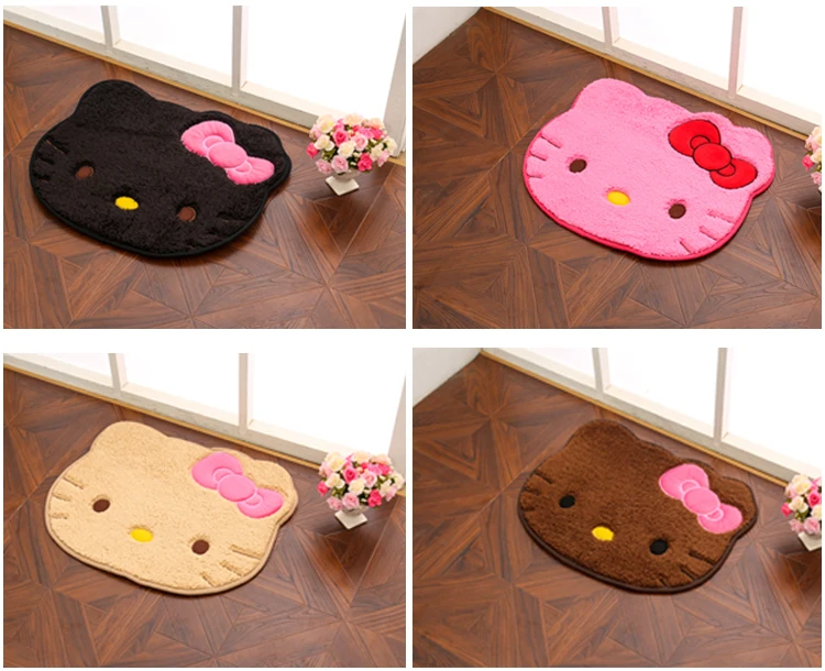 Hello Kitty Cartoon Anti Slip Suede Water Absorption Round Mat