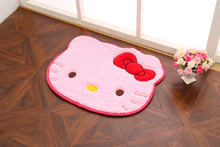 Hello Kitty Cartoon Anti Slip Suede Water Absorption Round Mat