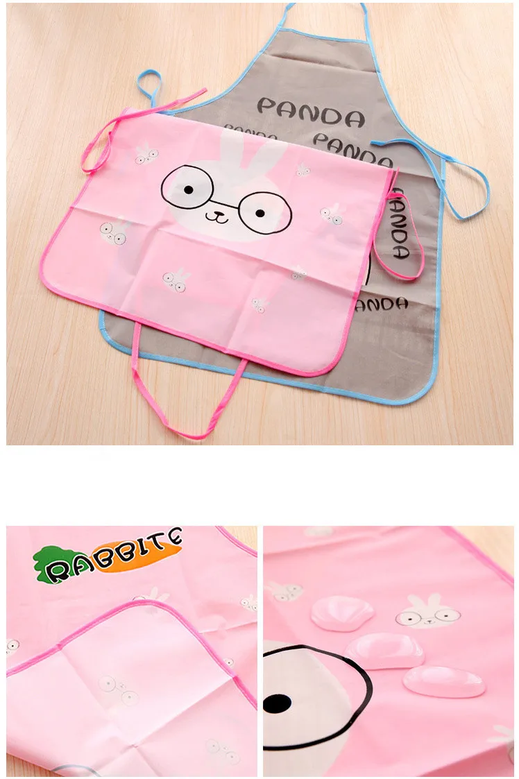 Cartoon Animal Printed Waterproof Cooking Anti-Oil Bib Apron