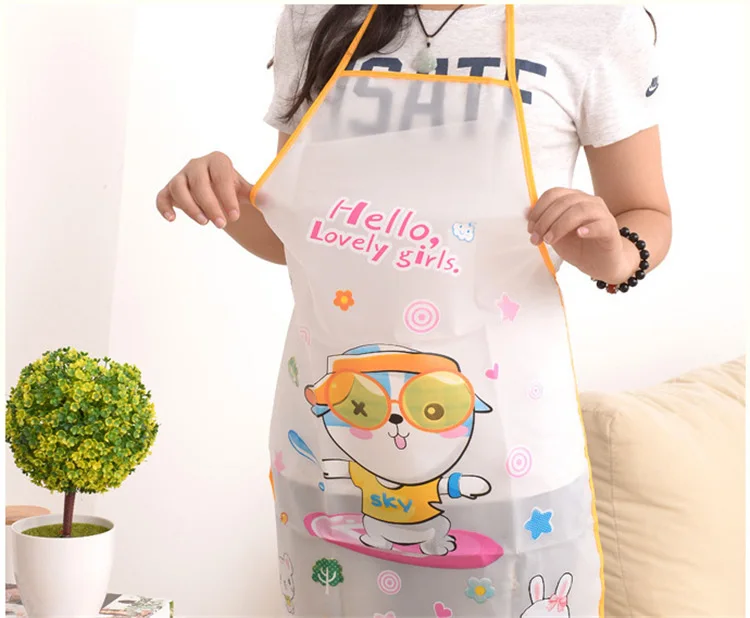 Cartoon Animal Printed Waterproof Cooking Anti-Oil Bib Apron