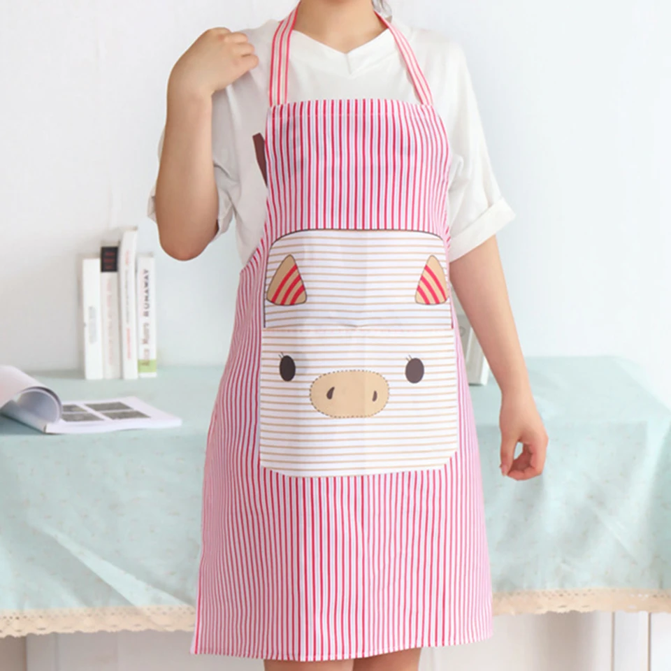Pig Cartoon Printed Kitchen Waterproof Apron