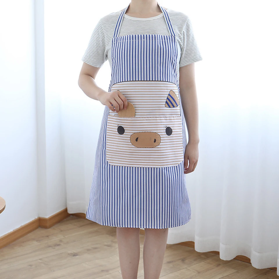 Pig Cartoon Printed Kitchen Waterproof Apron