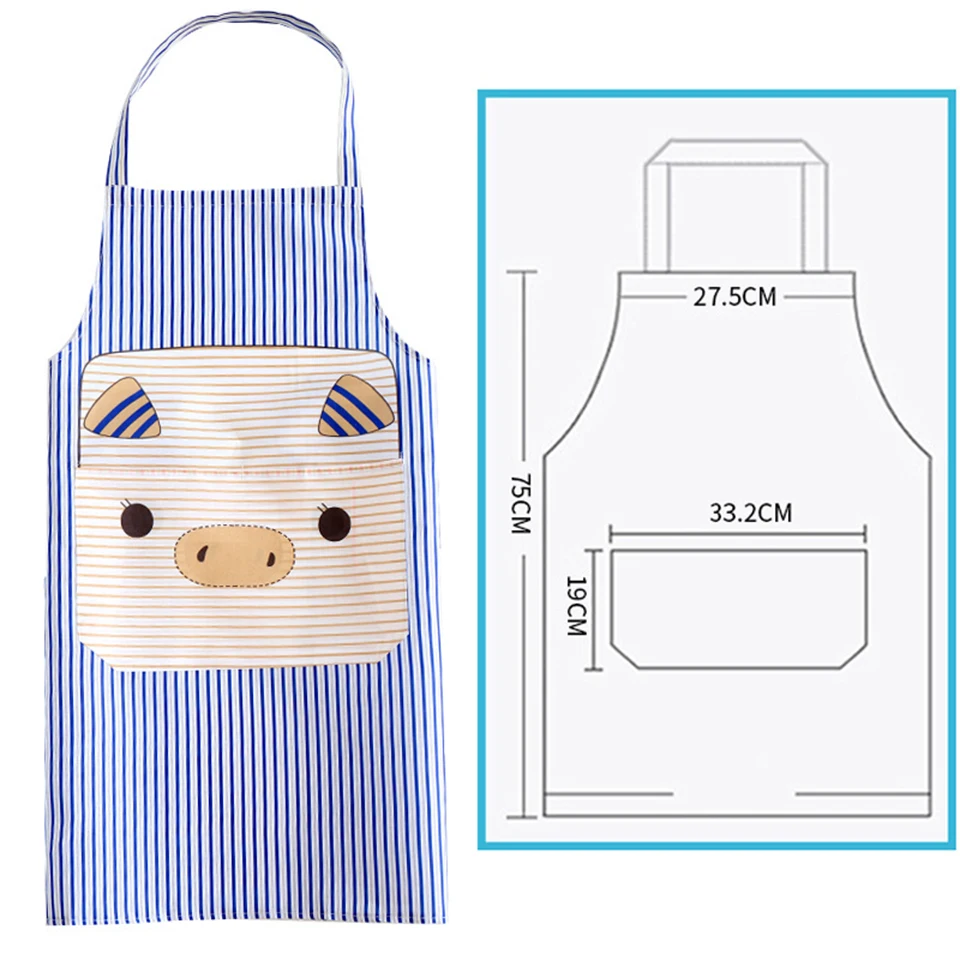 Pig Cartoon Printed Kitchen Waterproof Apron