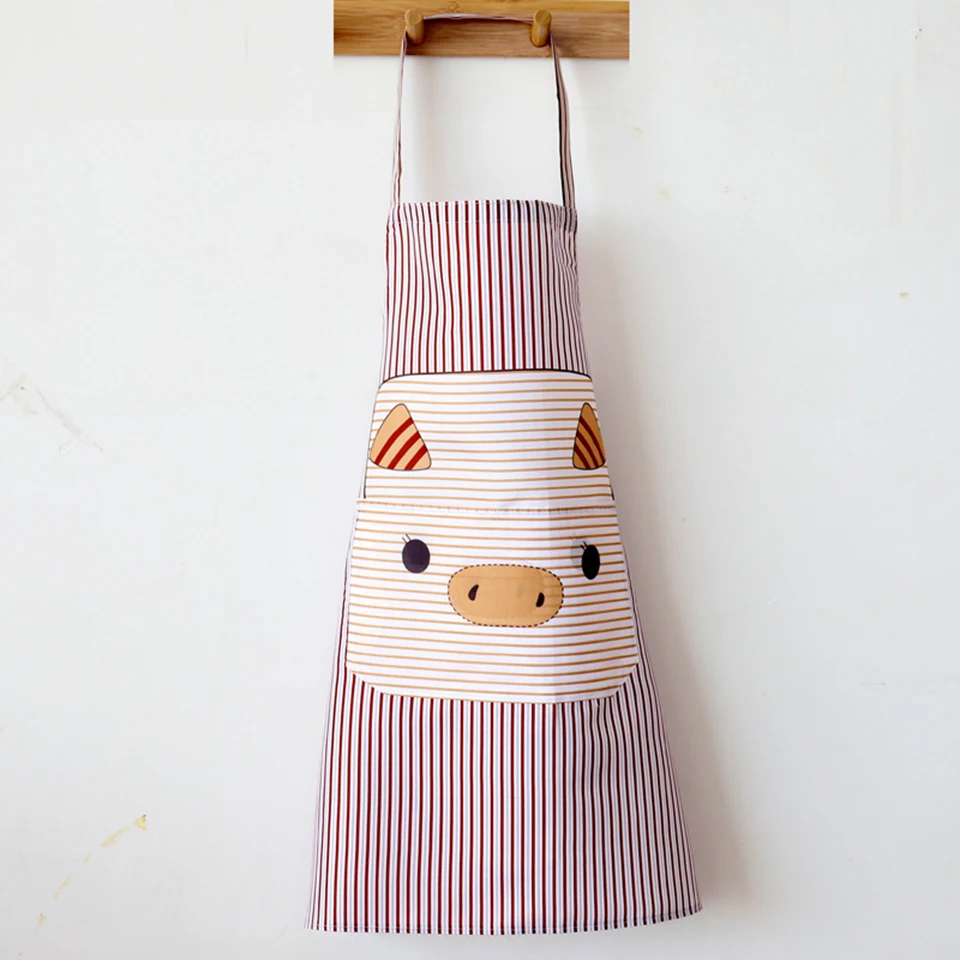 Pig Cartoon Printed Kitchen Waterproof Apron