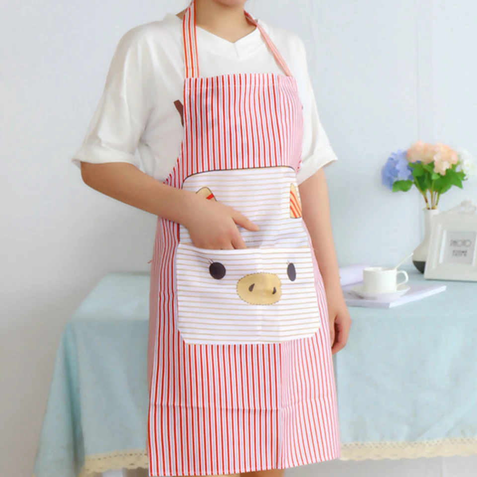 Pig Cartoon Printed Kitchen Waterproof Apron