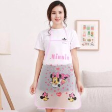 Cartoon Cat Mickey Print Transparent Waterproof Anti-Oil Sleeveless Apron Cartoon Cat Mickey Print Transparent Waterproof Anti-Oil Sleeveless Apron