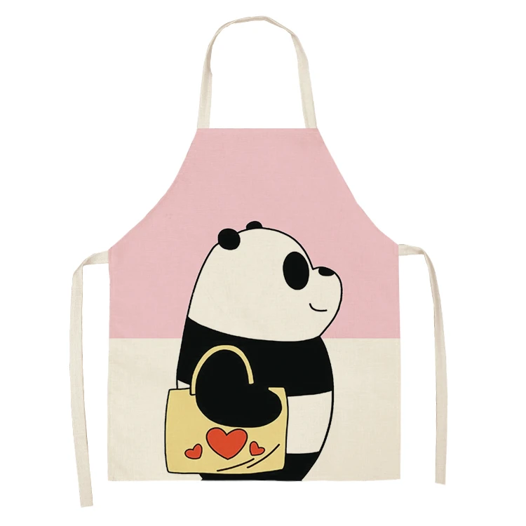 Cartoon Panda Bibs Household Cleaning Apron