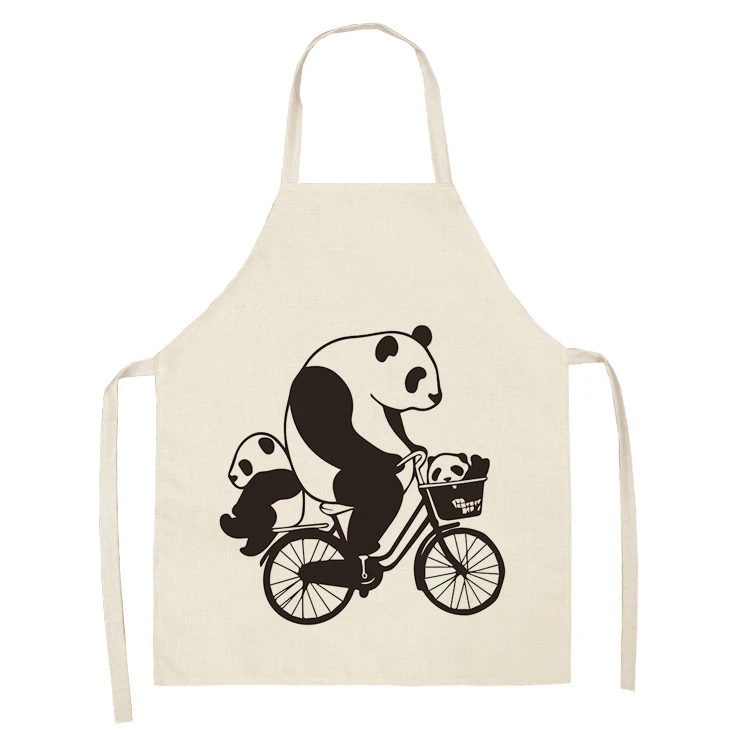 Cartoon Panda Bibs Household Cleaning Apron