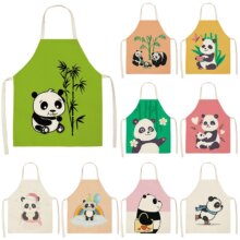 Cartoon Panda Bibs Household Cleaning Apron Cartoon Panda Bibs Household Cleaning Apron
