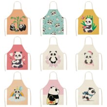 Cartoon Panda Bibs Household Cleaning Apron Cartoon Panda Bibs Household Cleaning Apron