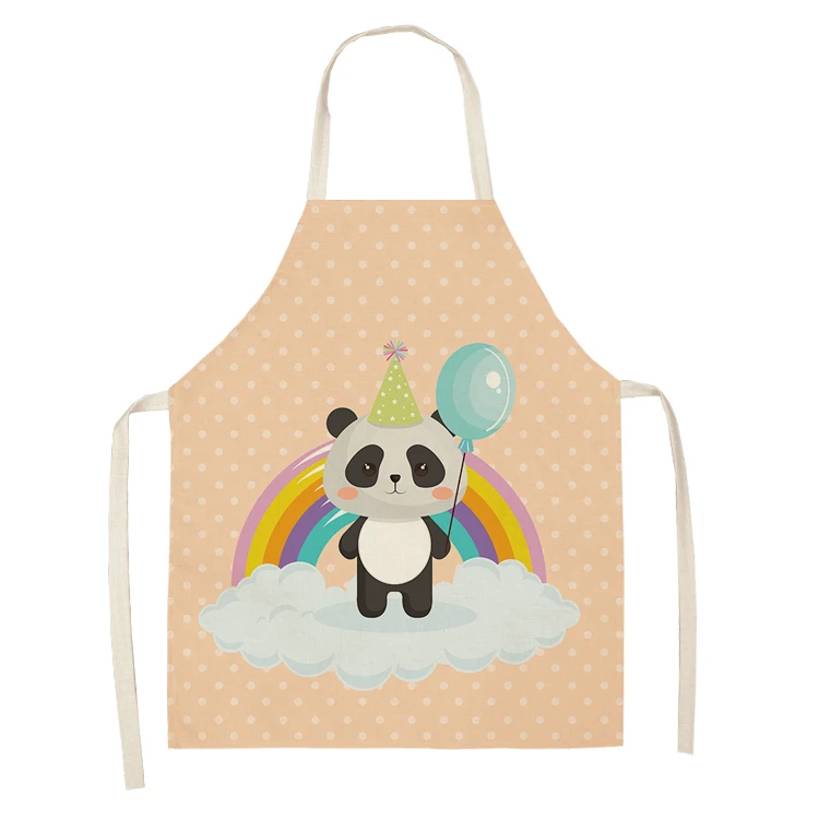 Cartoon Panda Bibs Household Cleaning Apron