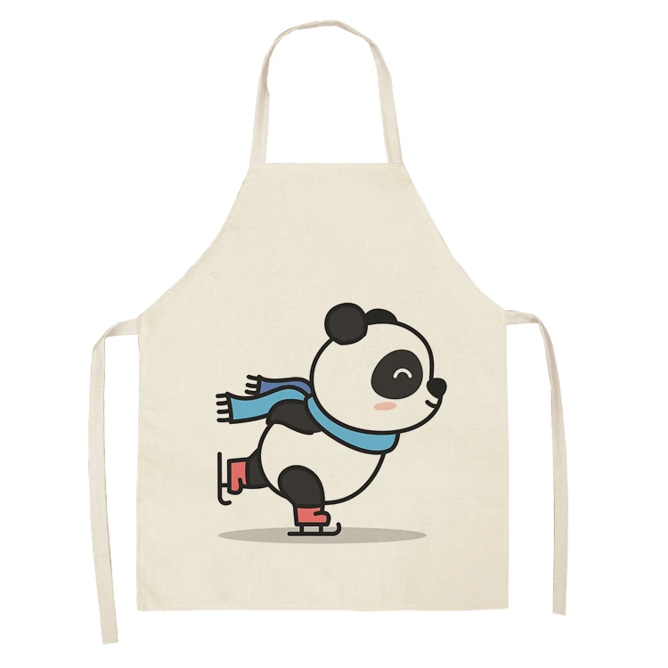 Cartoon Panda Bibs Household Cleaning Apron