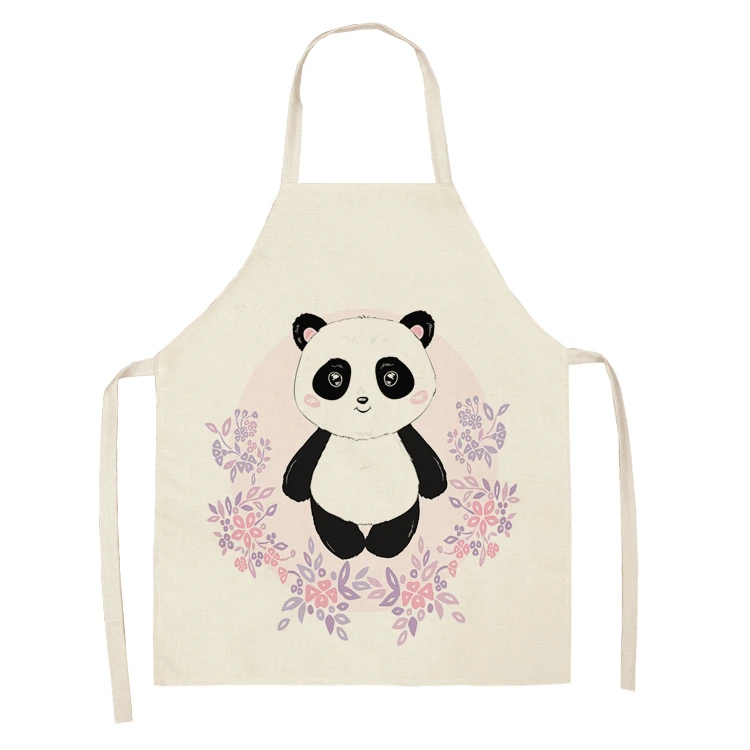 Cartoon Panda Bibs Household Cleaning Apron
