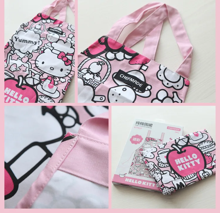 Cartoon Hello Kitty Kitchen Cotton Anti-Stain Sleeveless Apron