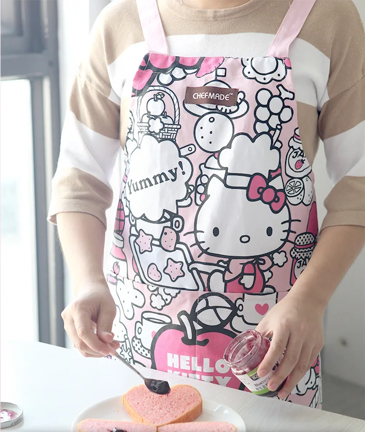 Cartoon Hello Kitty Kitchen Cotton Sleeveless Apron