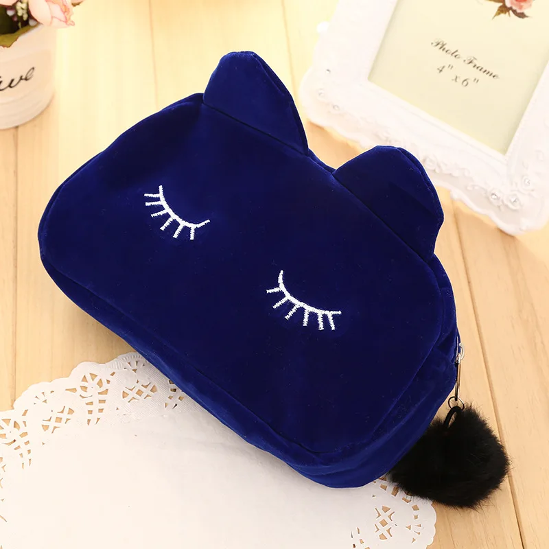 Kawaii Cat Cartoon Plush Large Capacity Pencil Bag