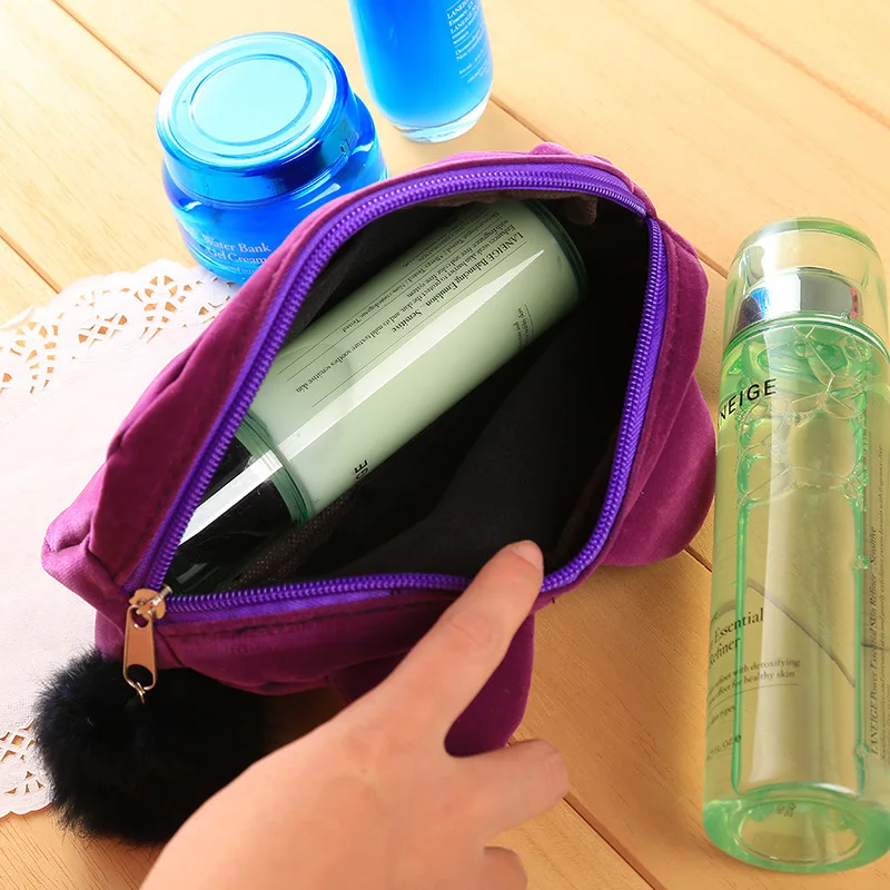 Kawaii Cat Cartoon Plush Large Capacity Pencil Bag