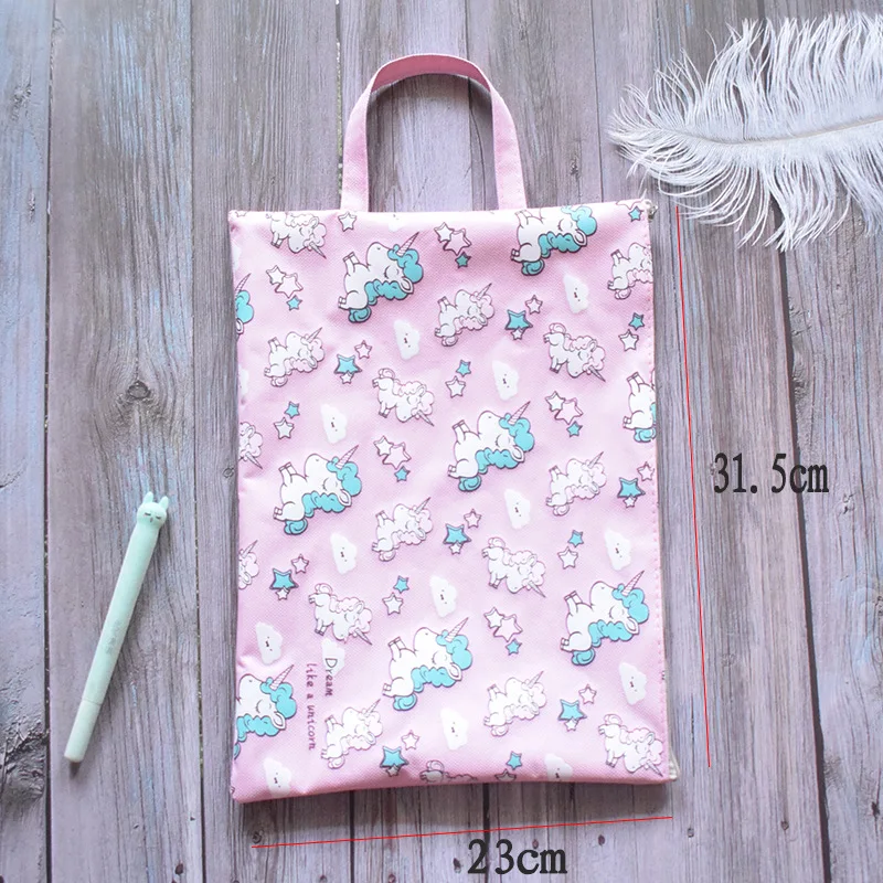 Kawaii Unicorn Canvas Portable High Capacity Pencil Bag
