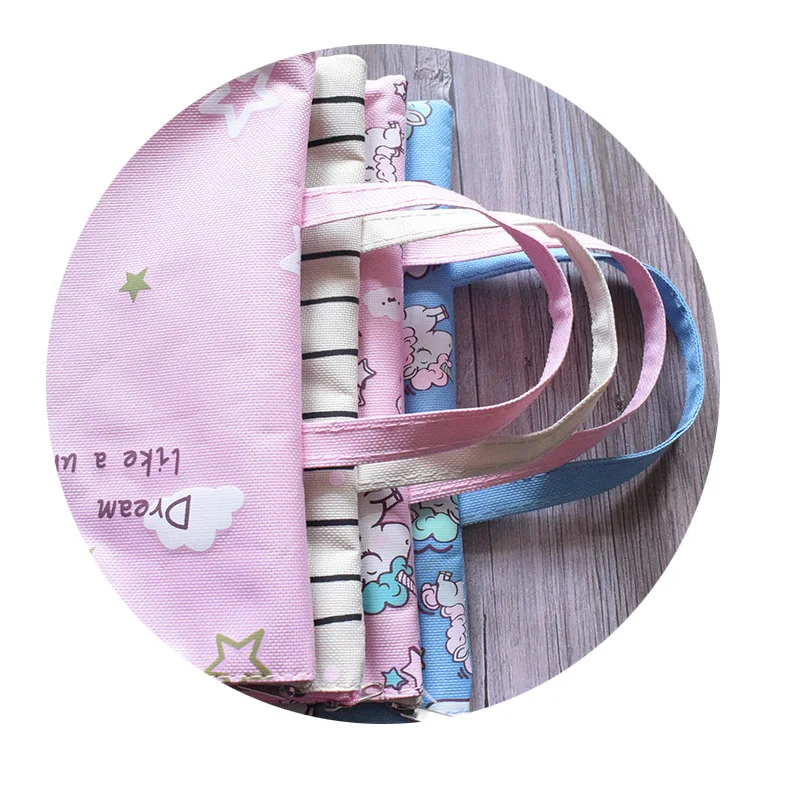 Kawaii Unicorn Canvas Portable High Capacity Pencil Bag