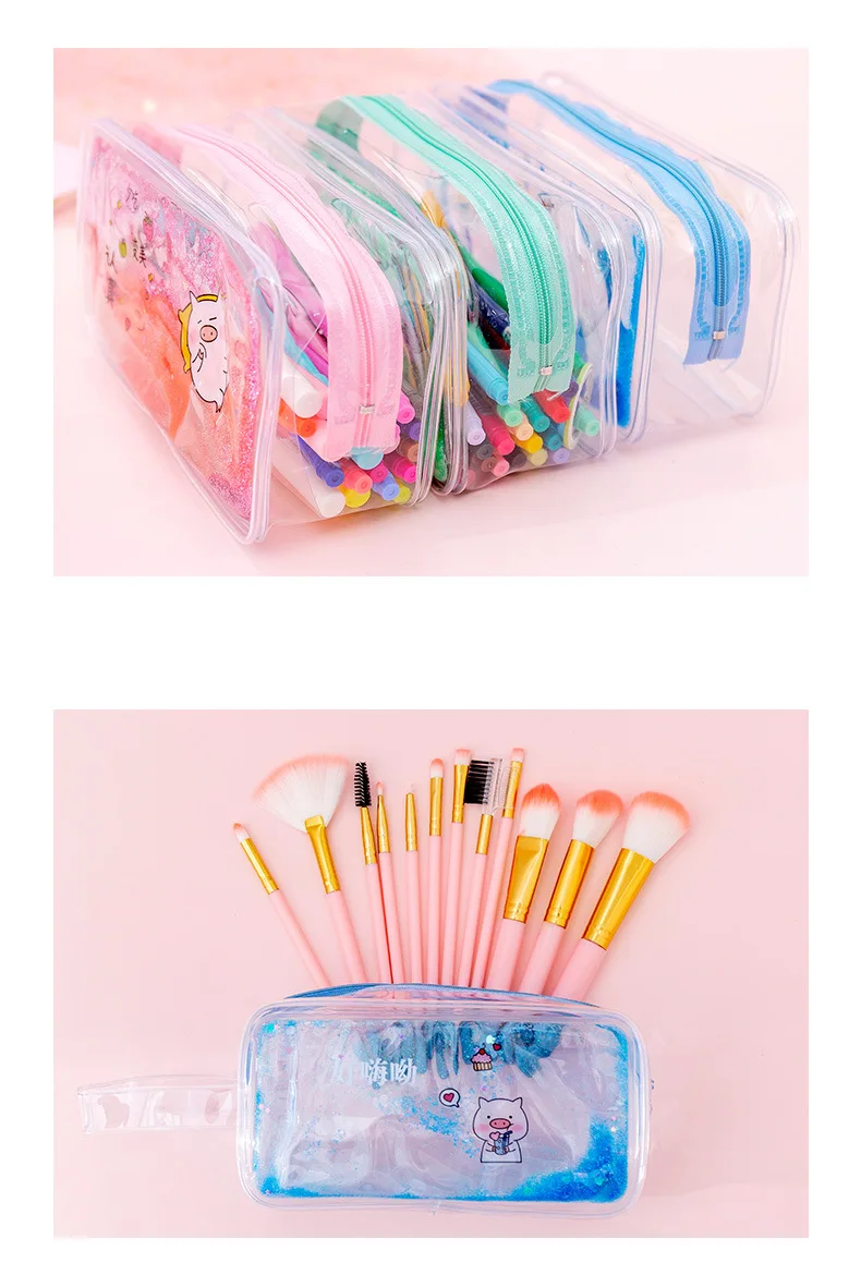 Kawaii Pig Oil Transparent High Capacity Pencil Case Kawaii Pig Oil Transparent High Capacity Pencil Case