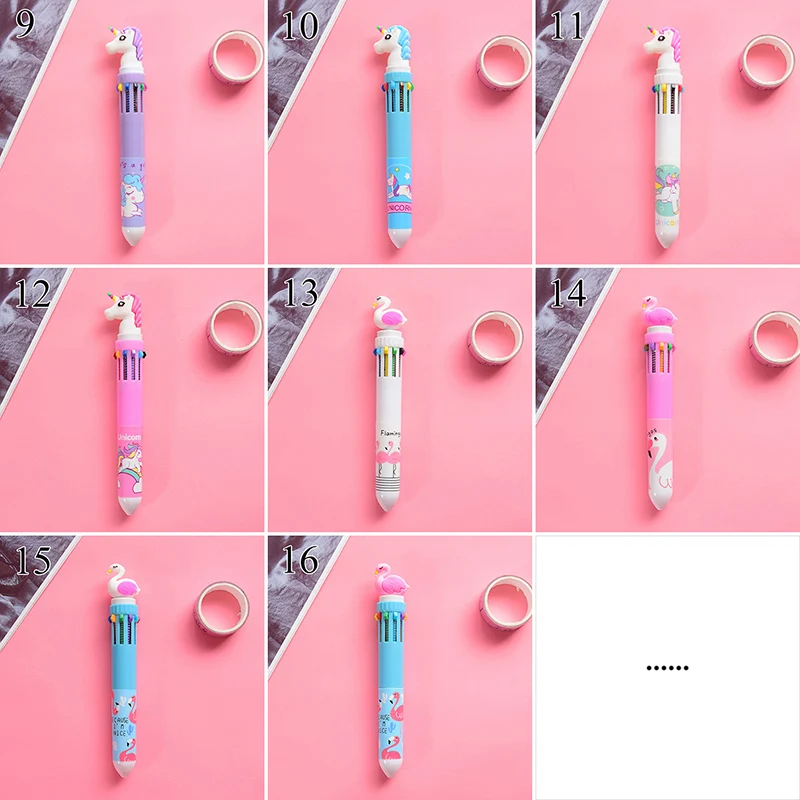 Kawaii Unicorn Multicolor Pink Star Multi Function Ballpoint Pen