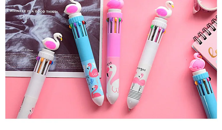 Kawaii Unicorn Multicolor Pink Star Multi Function Ballpoint Pen