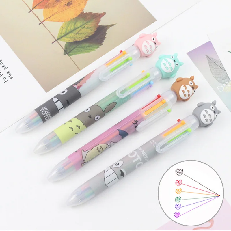 Kawaii Totoro Design 6 Colors In 1 Ballpoint Pen
