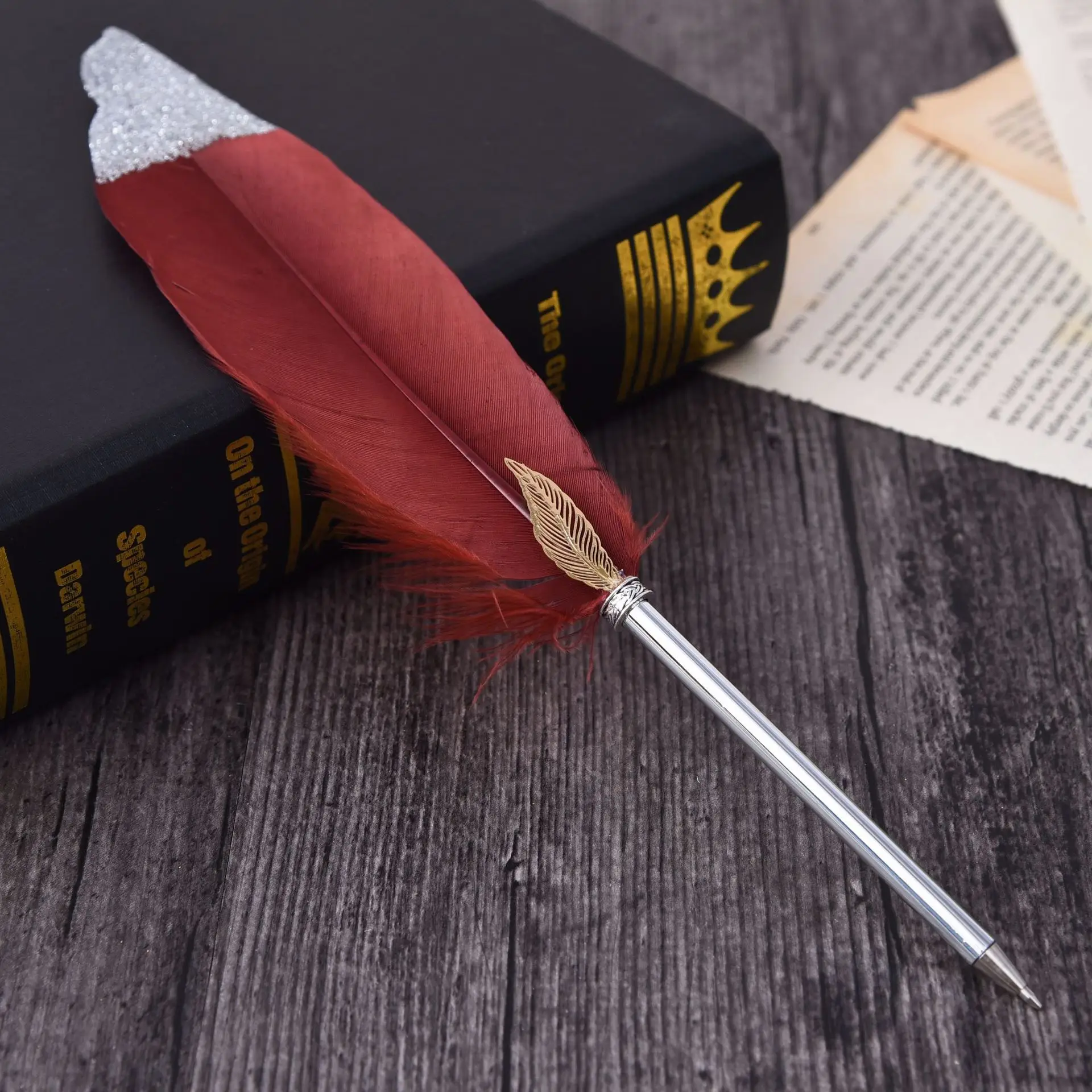 Kawaii Glittering Feather Design Ballpoint Pen