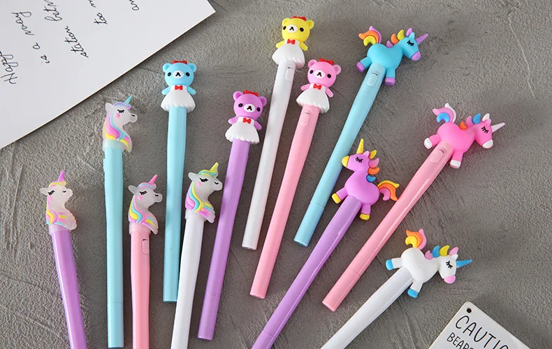 Kawaii Bear Unicorn Light Gel Pens