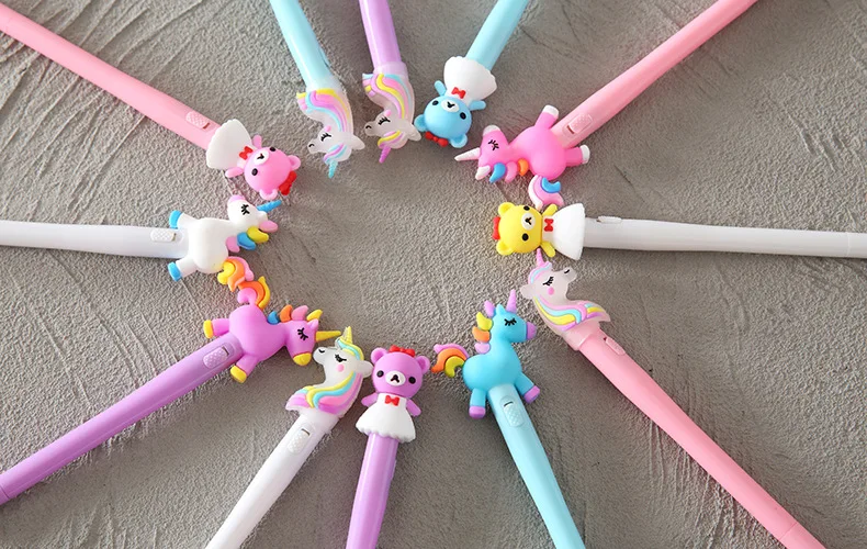 Kawaii Bear Unicorn Light Gel Pens