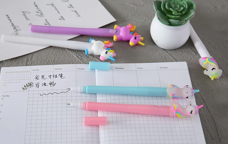 Kawaii Bear Unicorn Light Gel Pens