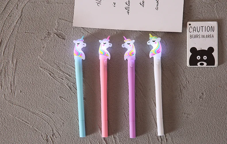 Kawaii Bear Unicorn Light Gel Pens