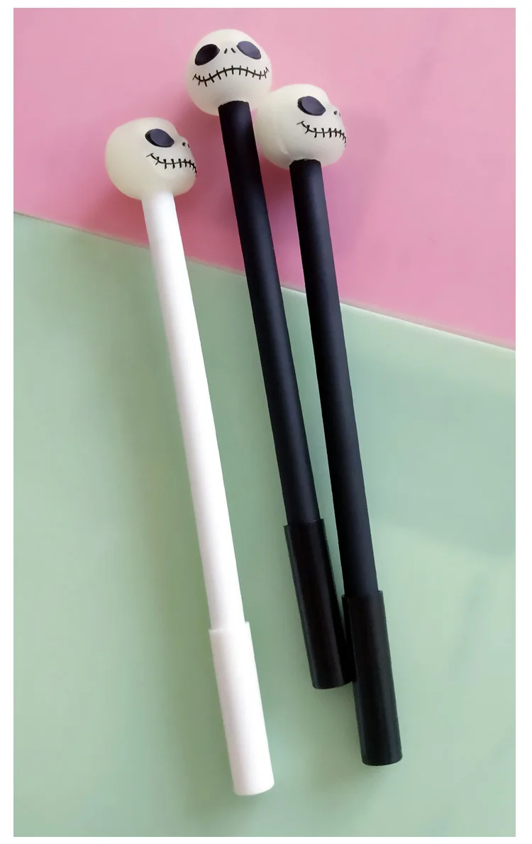 Kawaii Luminous Skull Design Stationery Gel Pens