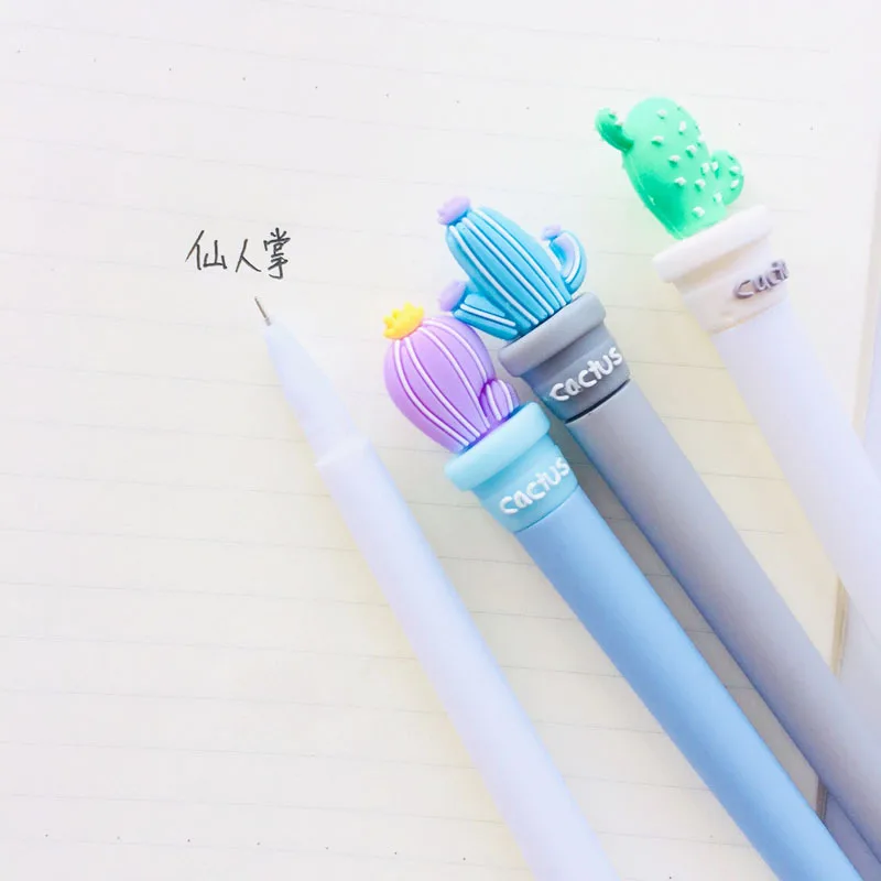 Kawaii Cactus Style Potted Plant Stationery Gel Pens